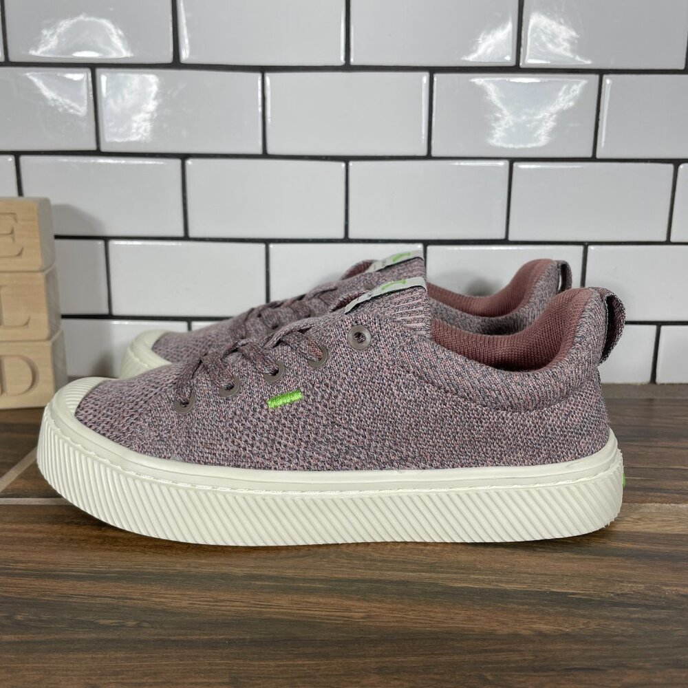 Cariuma IBI Low Shoes Womens Size 5 Stone Blush Knit Casual Lace Up Sneaker
